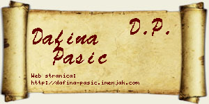 Dafina Pašić vizit kartica